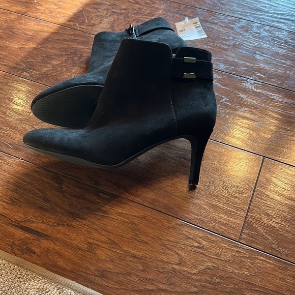 Alfani Womens Step 'N Flex Faust Booties Suede Almond Toe Ankle Fashion Boots - Picture 6 of 12